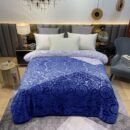 ATC Beddings Fortuner Royal Blue Luxury Embossed Blanket