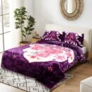 ATC Diana Purple Floral 2 Ply Embossed Blanket