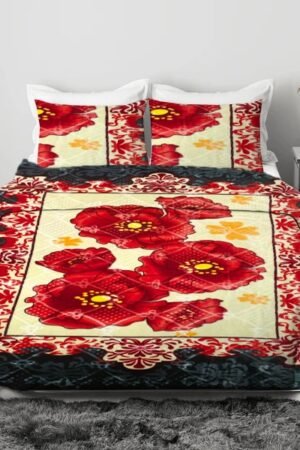 ATC Diana Red Floral 2 Ply Embossed Blanket