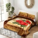 ATC Diana Brown Floral 2 Ply Embossed Blanket