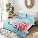 ATC Diana Sky Blue Floral 2 Ply Embossed Blanket