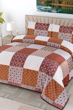 ATC Nova Brown Patchwork Flannel Blanket