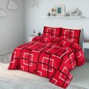 Premium red geometric flannel blanket by ATC Beddings for cozy winter comfort