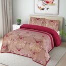 Luxury beige floral flannel blanket by ATC Beddings for cozy winter comfort