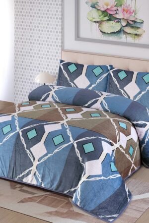 ATC Beddings Grey Leaf Flannel Blanket Set