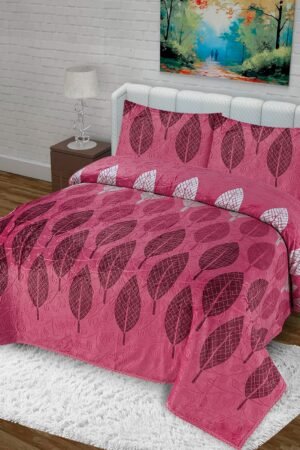ATC Beddings Elegant Floral Flannel Blanket Set